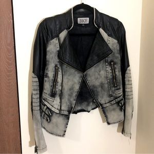 Distressed Faux Leather Moto Jacket